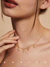 wearing Custom Roxy Letter Necklace